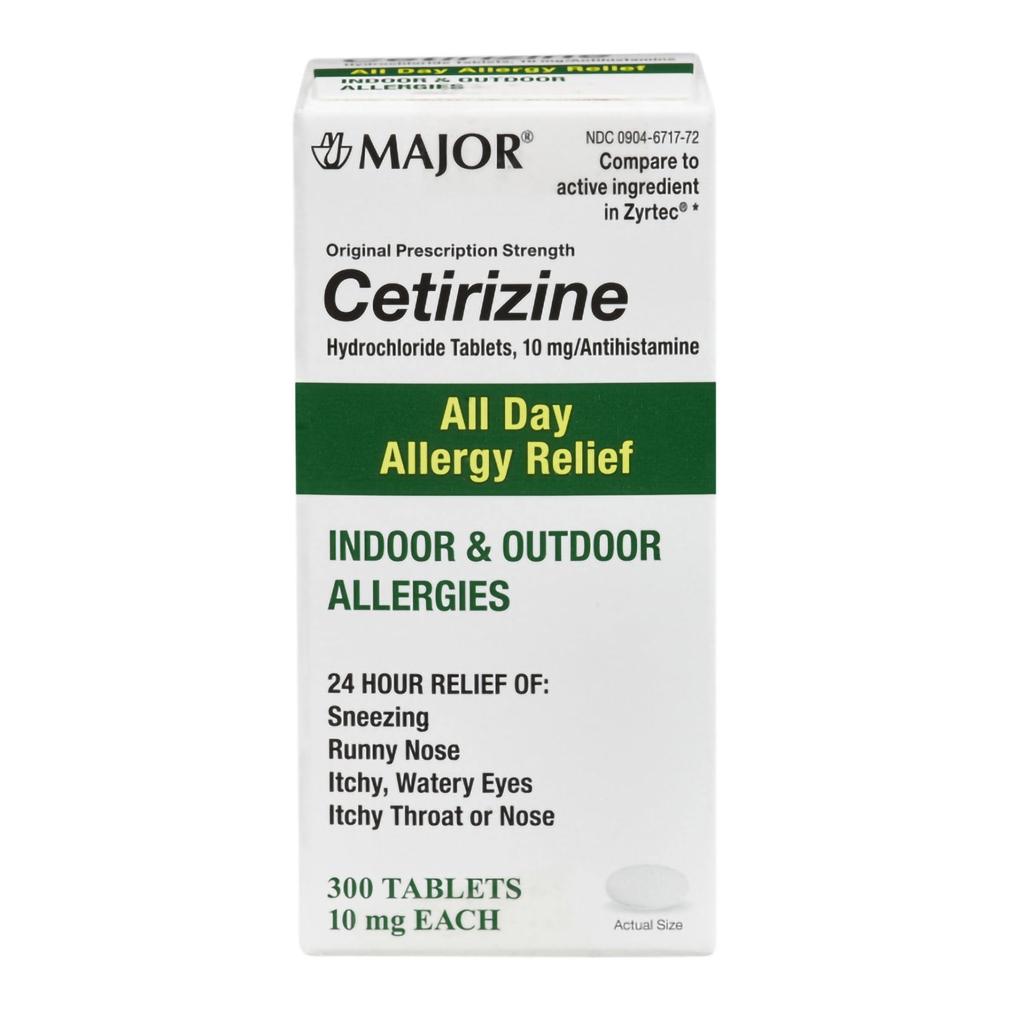 Cetirizine HCl Tablets 10 mg, 300 Count Bottle
