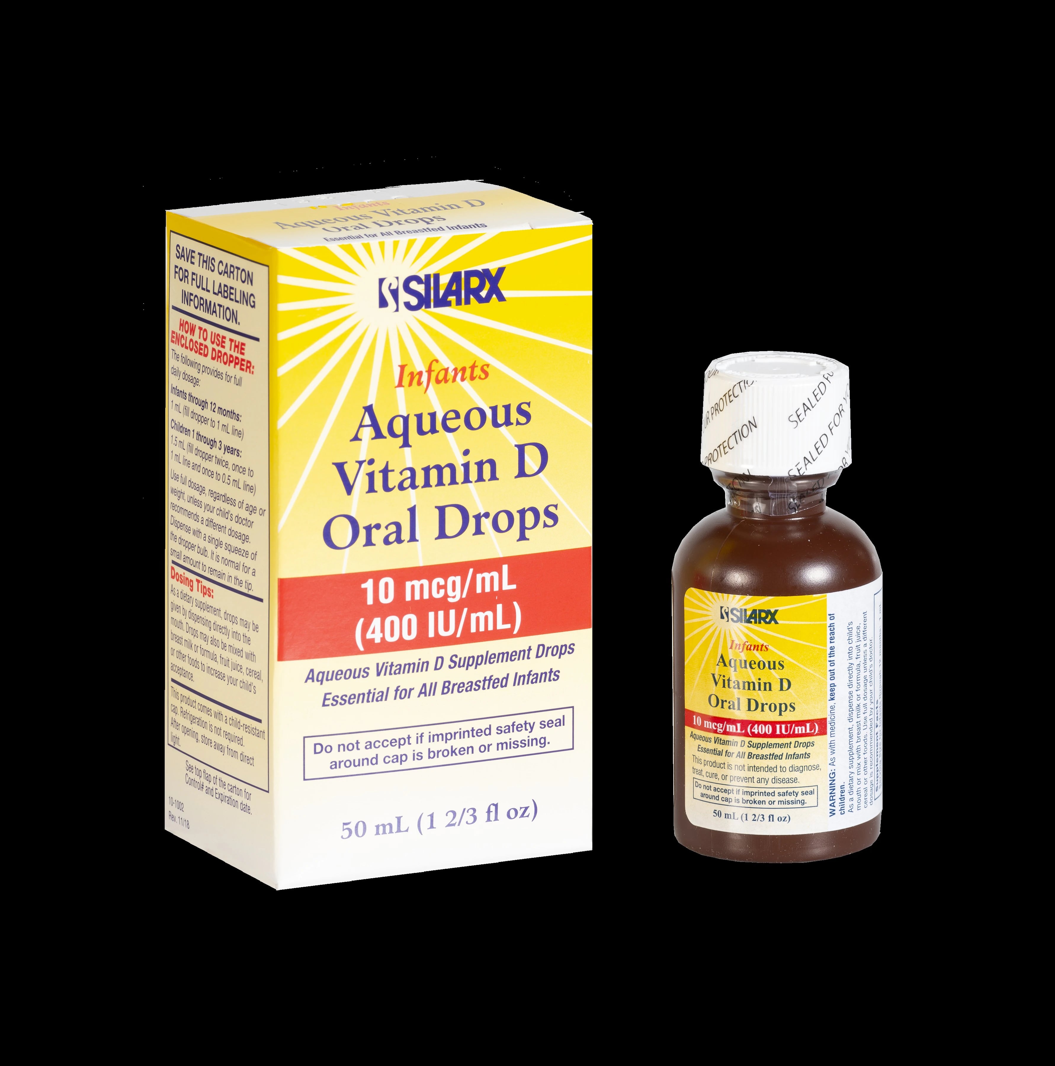 Lannett Vitamin D Drops, 400 IU/mL, 50 mL Bottle