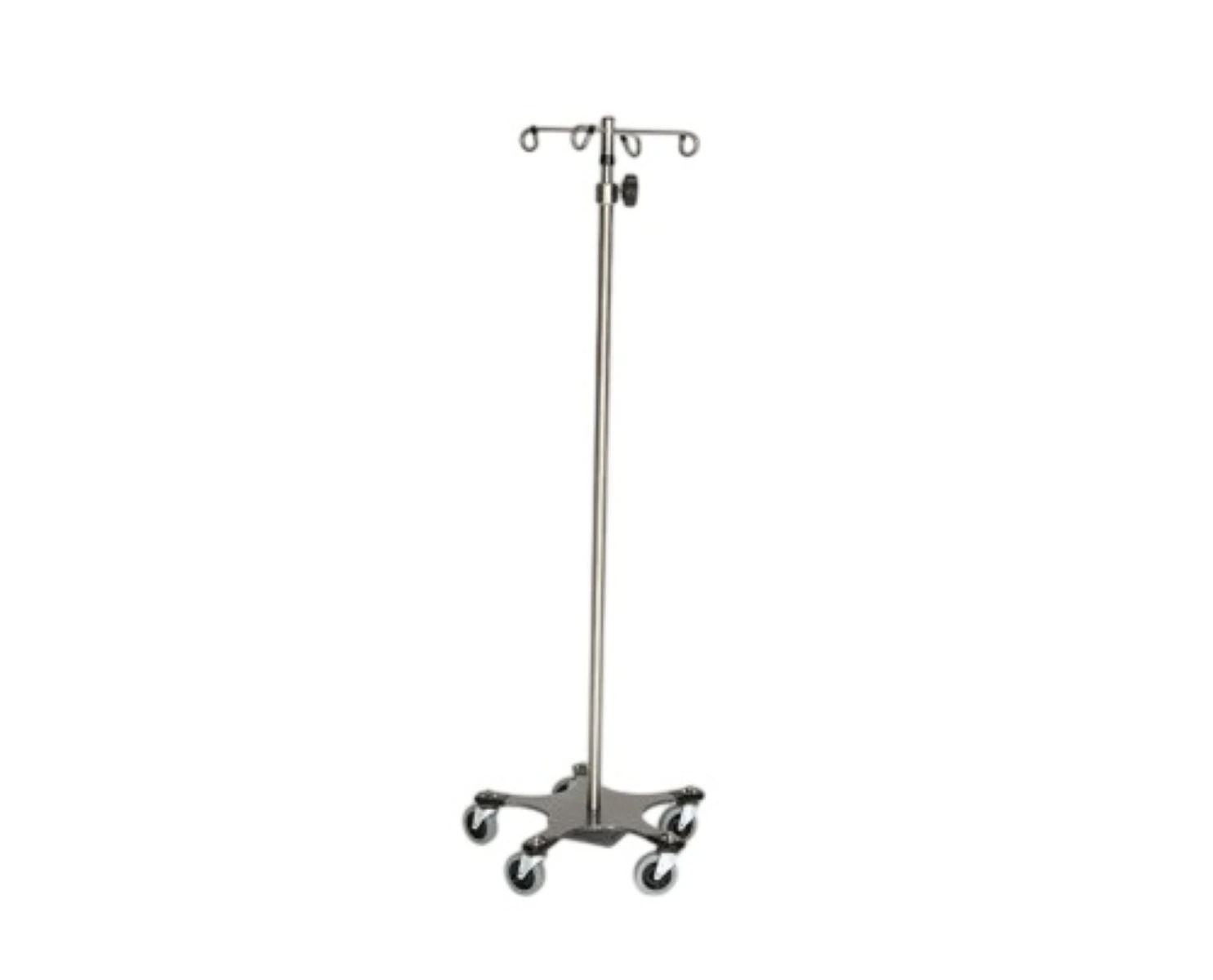 Acral Med Stand IV Pole 4 Hook ThumbKnob, Space Saver