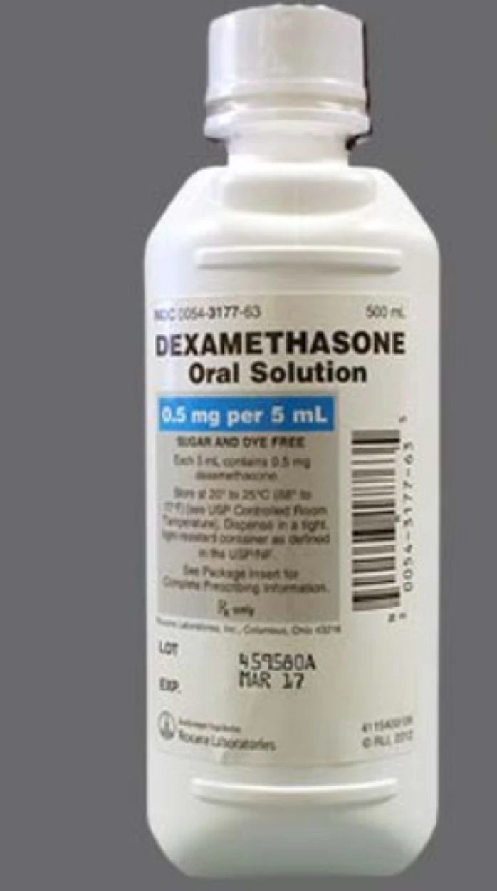Dexamethasone Oral Elixir 0.5mg/5mL, 500mL Bottle, Hikma Pharmaceuticals