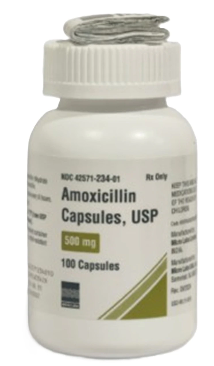 Amoxicillin Capsules, 500mg, 100/Bottle
