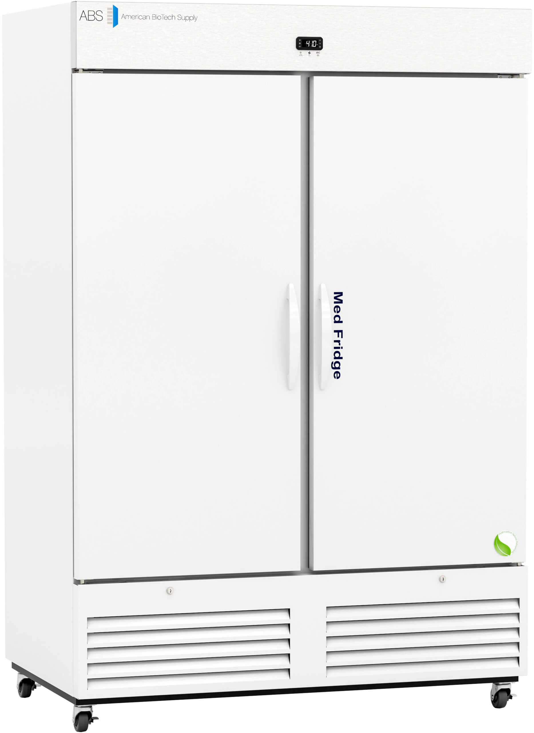 American Biotech Supply Standard Pharmacy Refrigerator, 49 Cu Ft, Solid Door, Self-Closing, 36 to 46F, Cycle Defrost