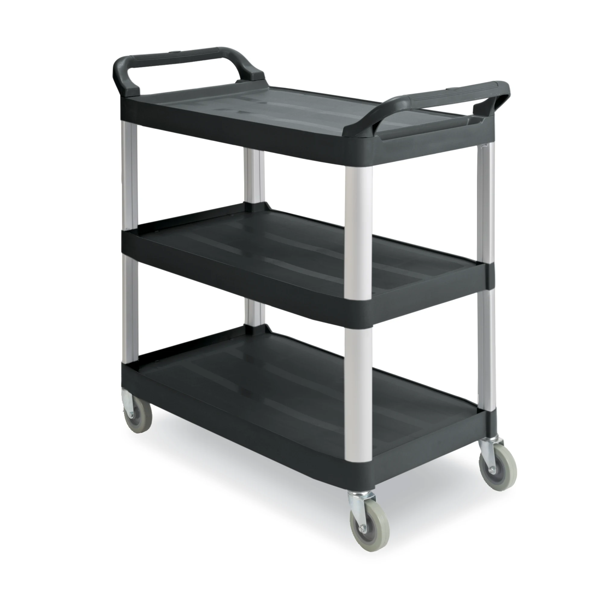 Marketlab Utility Cart, 300 lb Capacity, Black, 4" Casters