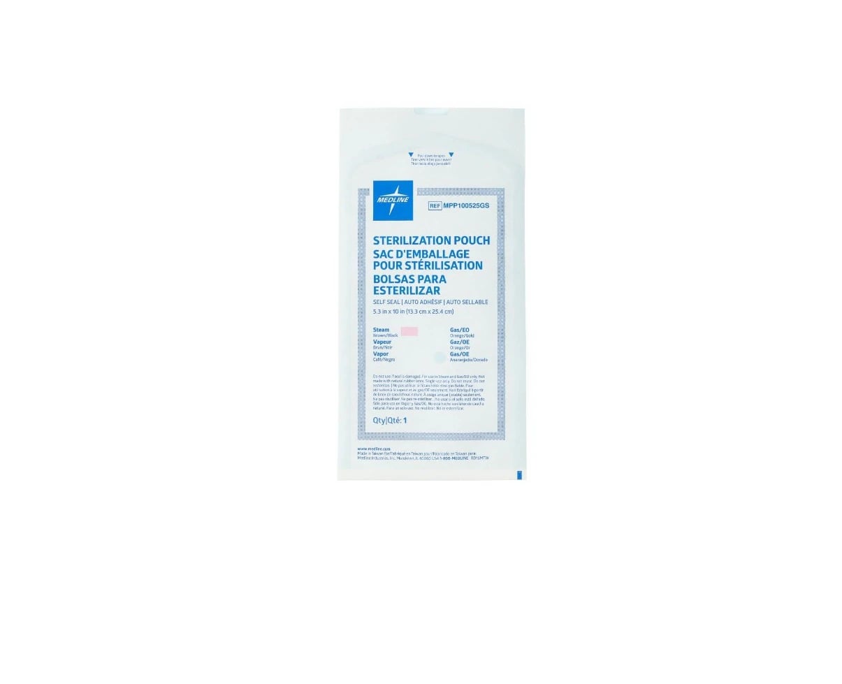 Medline Self-Seal Sterilization Pouch, 5.25" x 12", 1000/Case