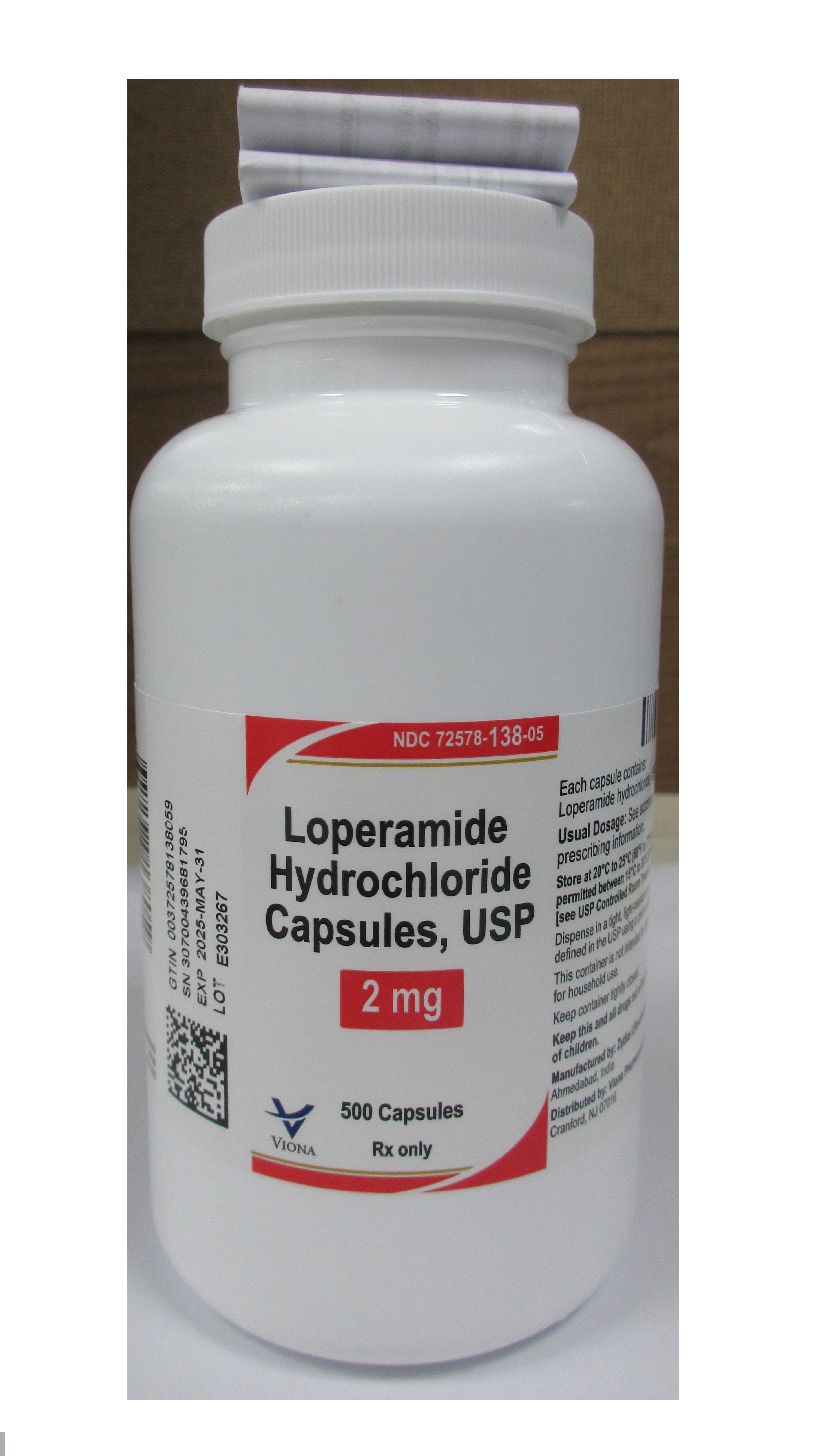 Loperamide HCl Capsules 2mg, 500/Bottle, 01KT0J08BAXFHM0X42RCFRQP42