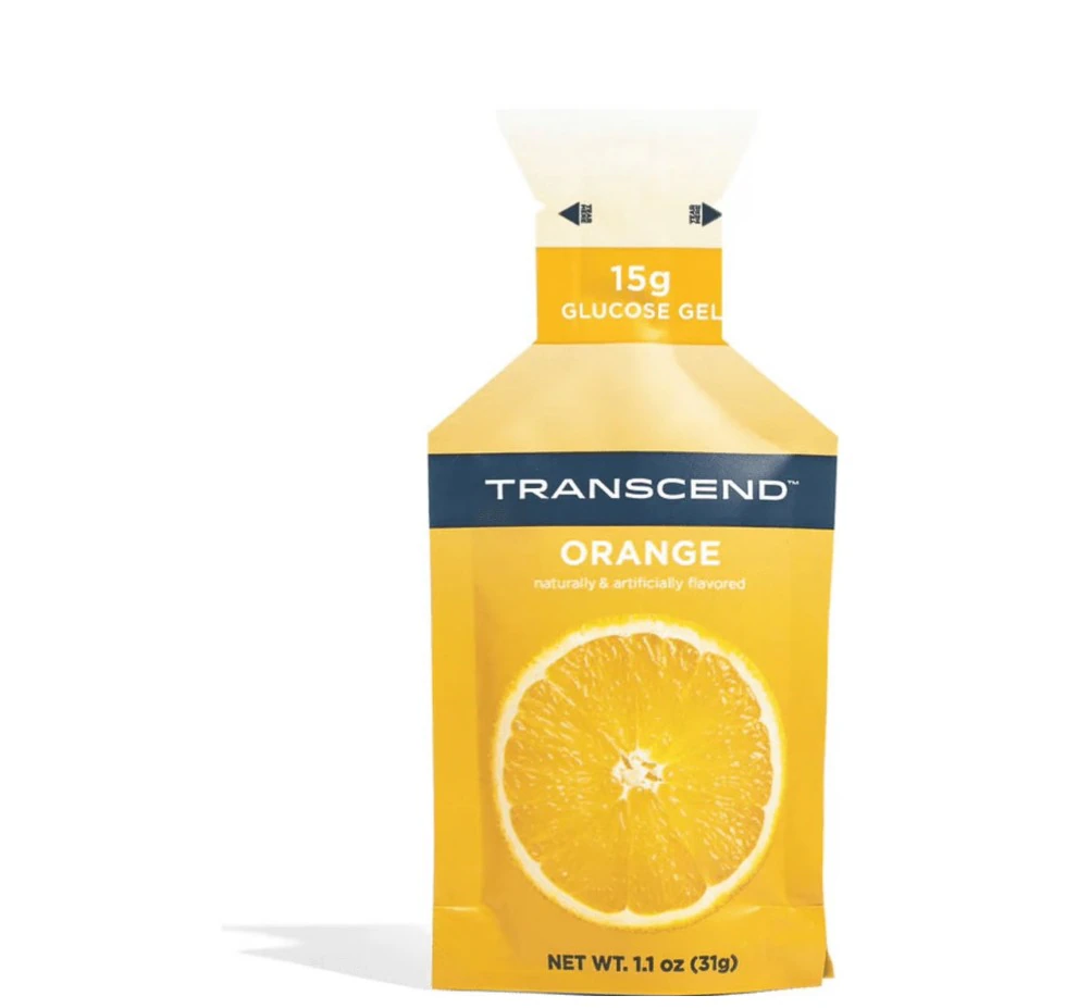 Transcend Glucose Gel 15g, Orange Squeeze Pouch, 3/Pack
