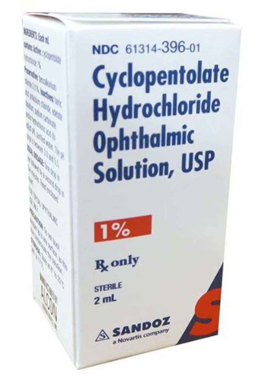 Cyclopentolate HCl Ophthalmic Solution 1%, 2 mL Bottle (Sandoz)