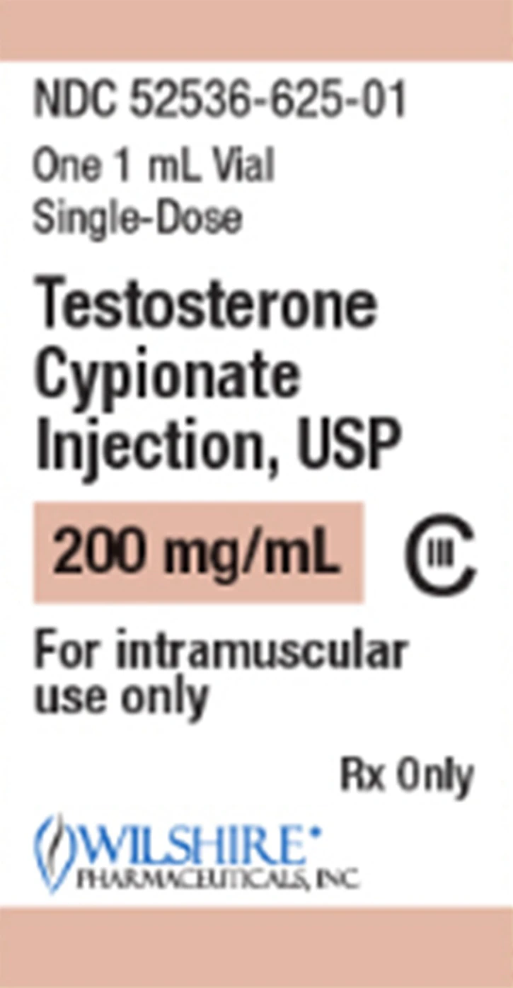 Testosterone Cypionate Injection 200 mg/mL, Multi-Dose Vial, 10 mL, Wilshire Pharmaceuticals