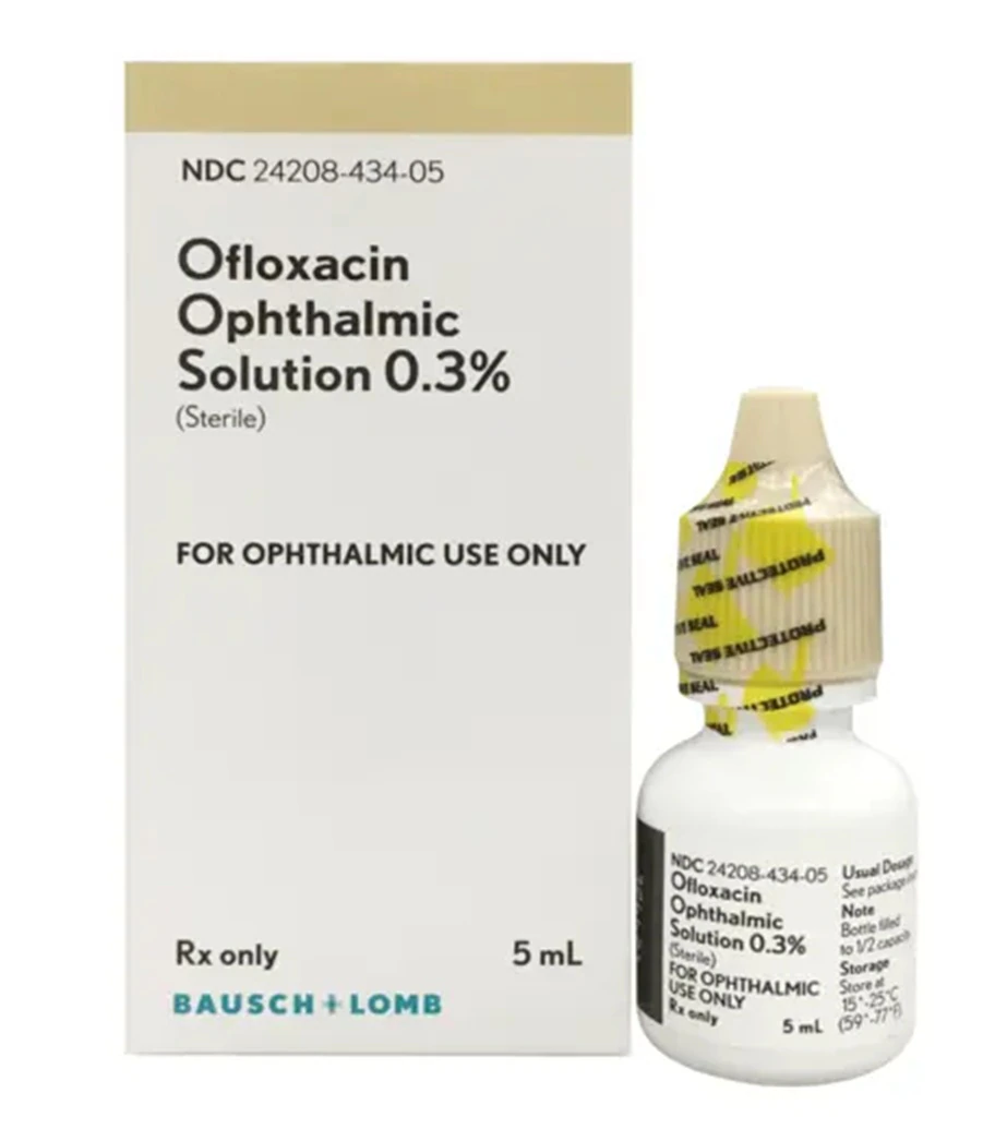 Ofloxacin Ophthalmic Solution 0.3%, 5mL Bottle, Each