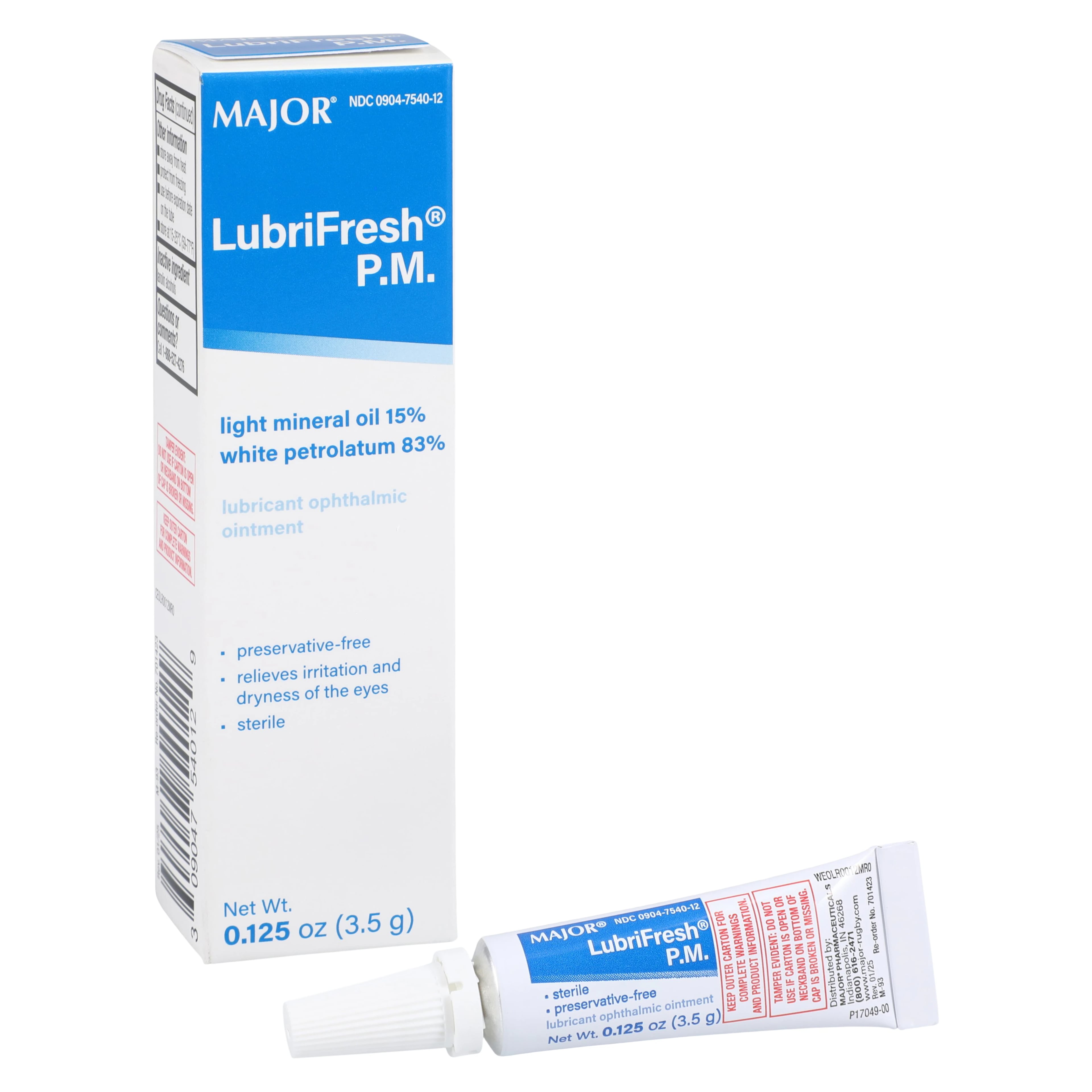 Lubrifresh PM Ophth Ointment, 3.5g Tube, 48/Case