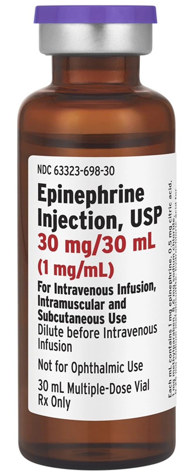 Epinephrine Injection USP 1 mg/mL, 30 mL Multiple-Dose Vial (MDV) - Fresenius Kabi