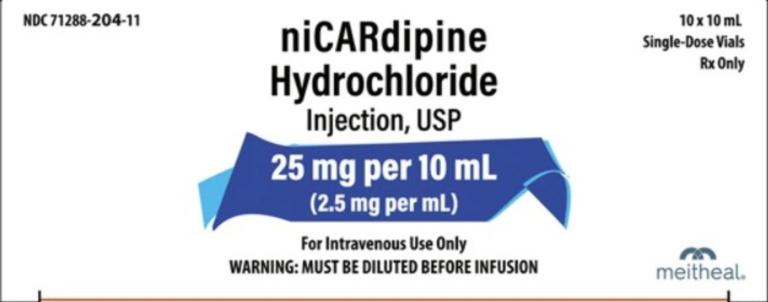Nicardipine HCl Injection SDV 2.5mg/mL, 10mL Single Dose Vial, 10/Package