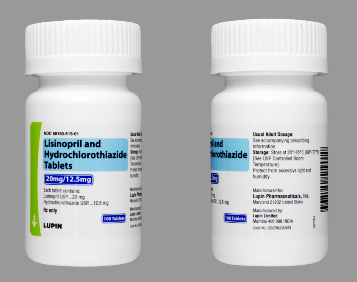 Lisinopril/HCTZ Tablets 20/12.5mg, 100 Tablets/Bottle, Lupin Pharmaceuticals
