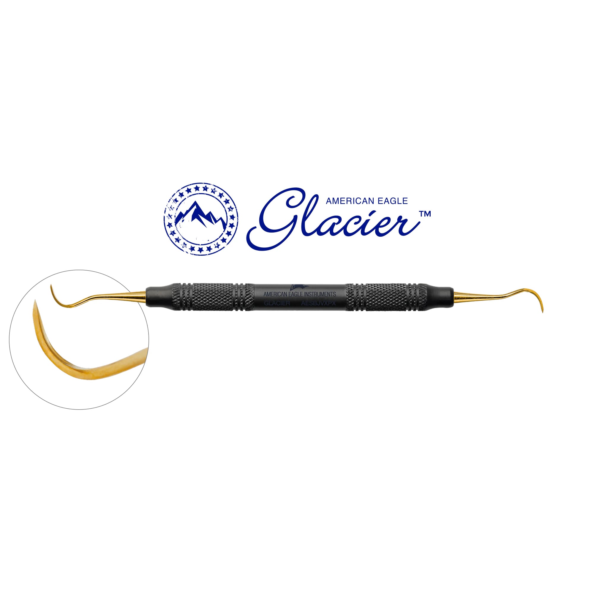 American Eagle Glacier Scaler Blackjack, XP SQUARED Technology, EagleLite Resin Handle, Double End, Black