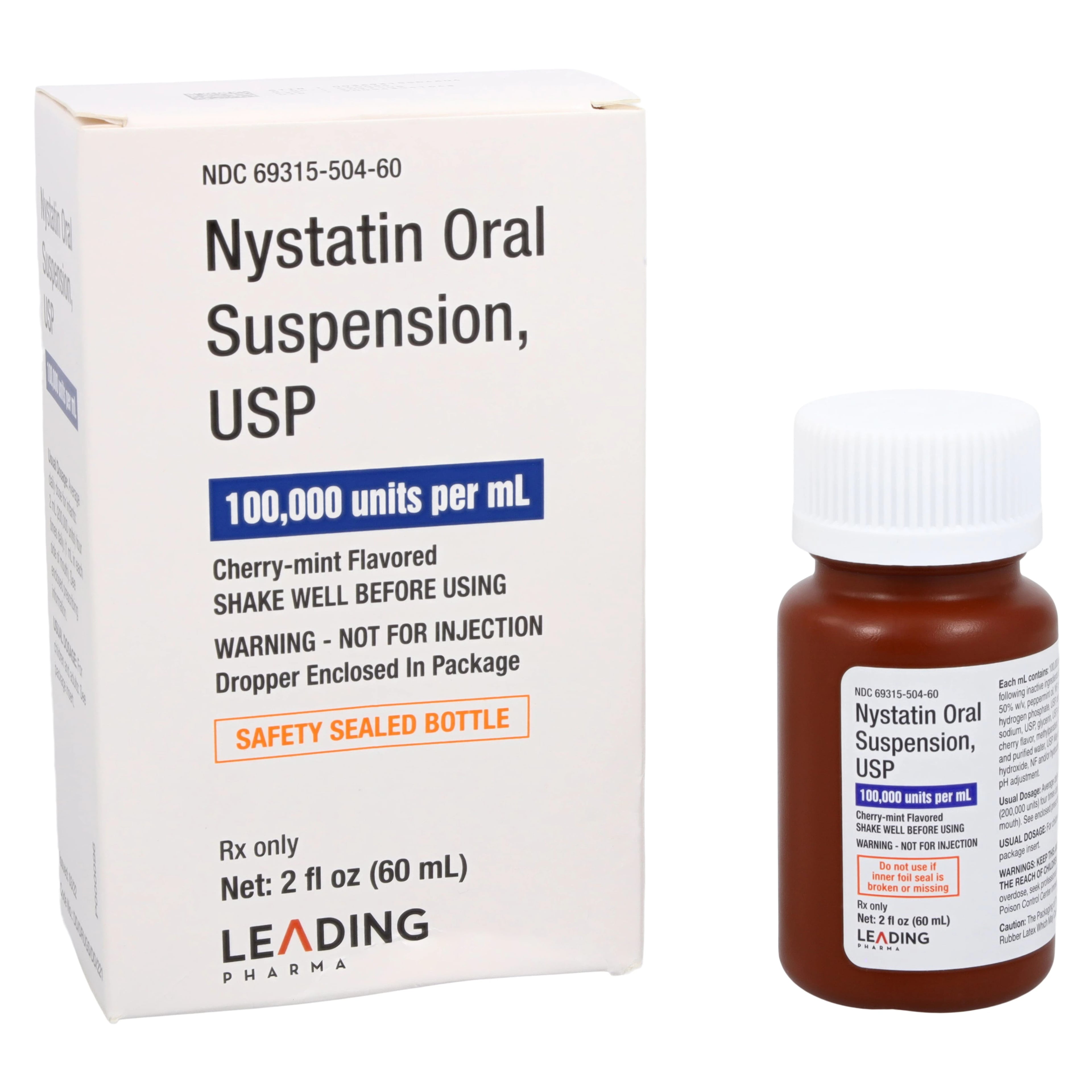 Nystatin Oral Suspension, 100 MU/mL, 60 mL Bottle