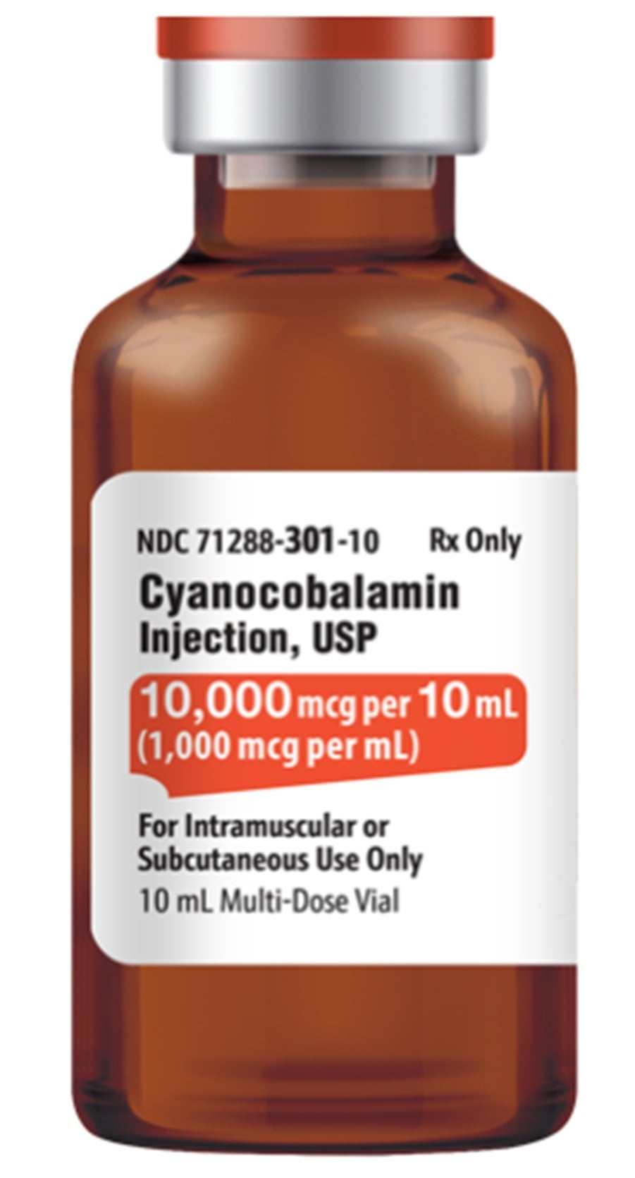 Cyanocobalamin B12 Injection 1000mcg/mL, MDV, 10mL