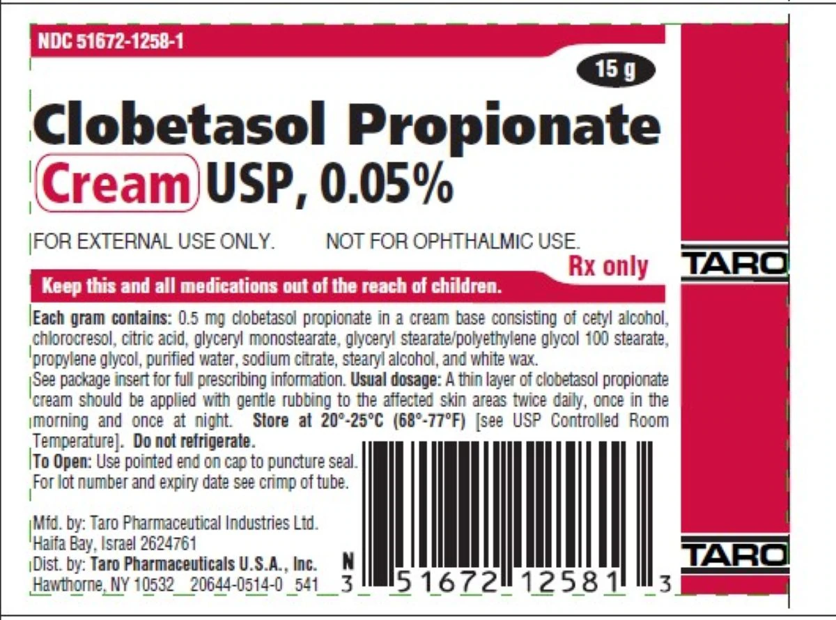 Clobetasol Propionate Cream 0.05%, 15g Tube