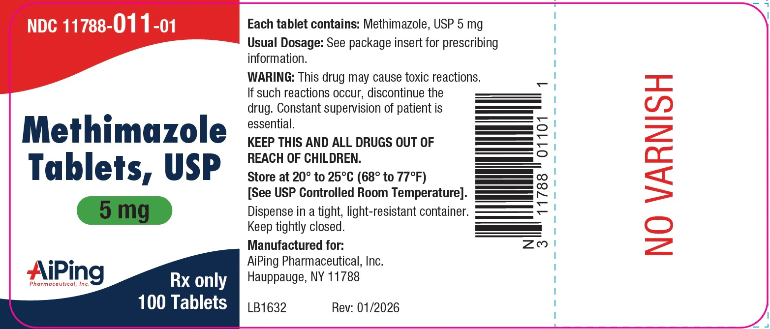 Methimazole Tablets, 5mg, 100/Bottle