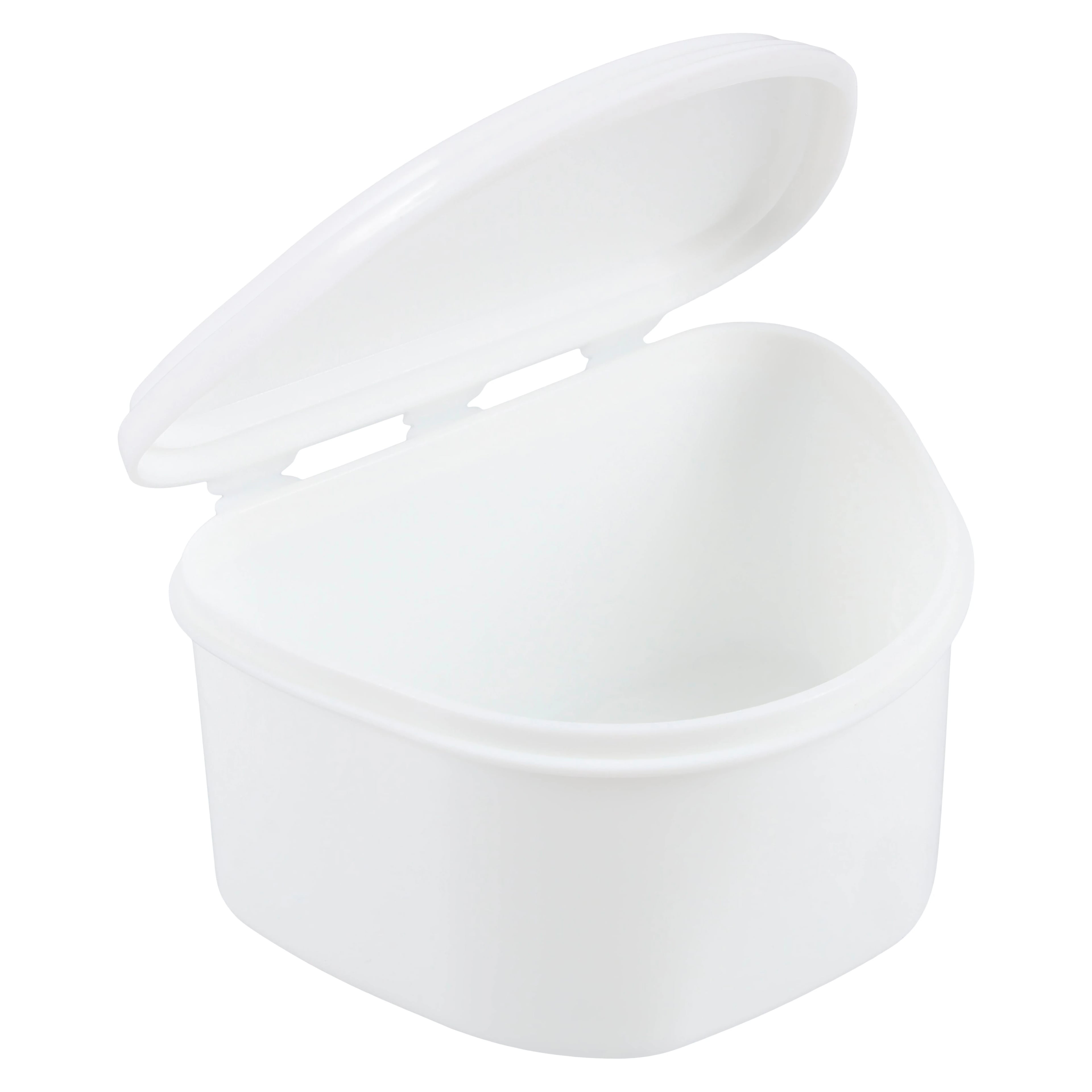 Plasdent Denture Box, White, Plastic with Hinged Lid, 4"W x 3"L x 2"H, 12/Box, 200BTH-1