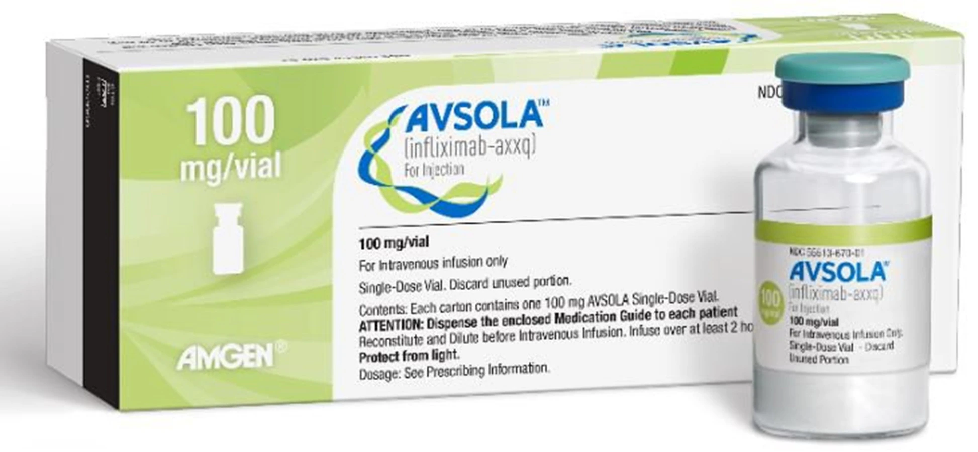 Avsola (infliximab-axxq) Injection, 100 mg Single-Dose Vial