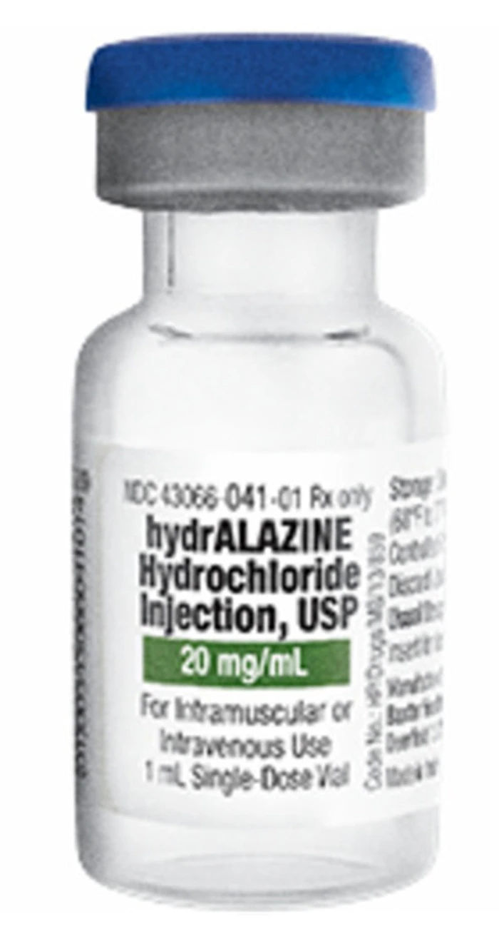 Hydralazine HCl Injection SDV 20mg/mL, 1mL Single Dose Vial, 25/Package, Baxter