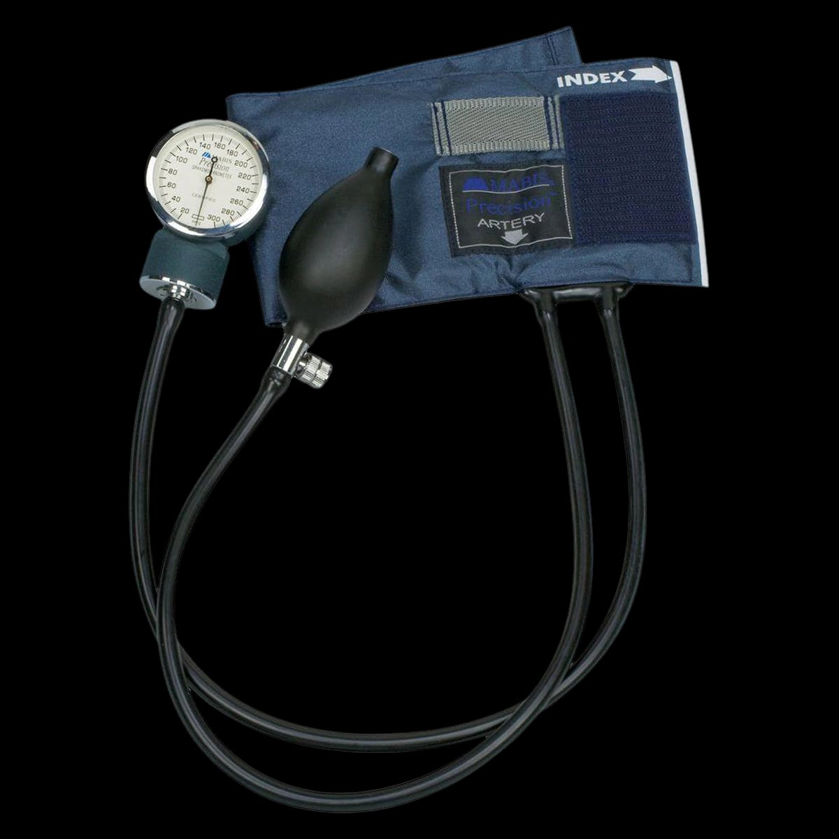 Precision Aneroid Sphygmomanometer with Child Cuff, Navy Blue, Latex-Free, Arm Dial Display