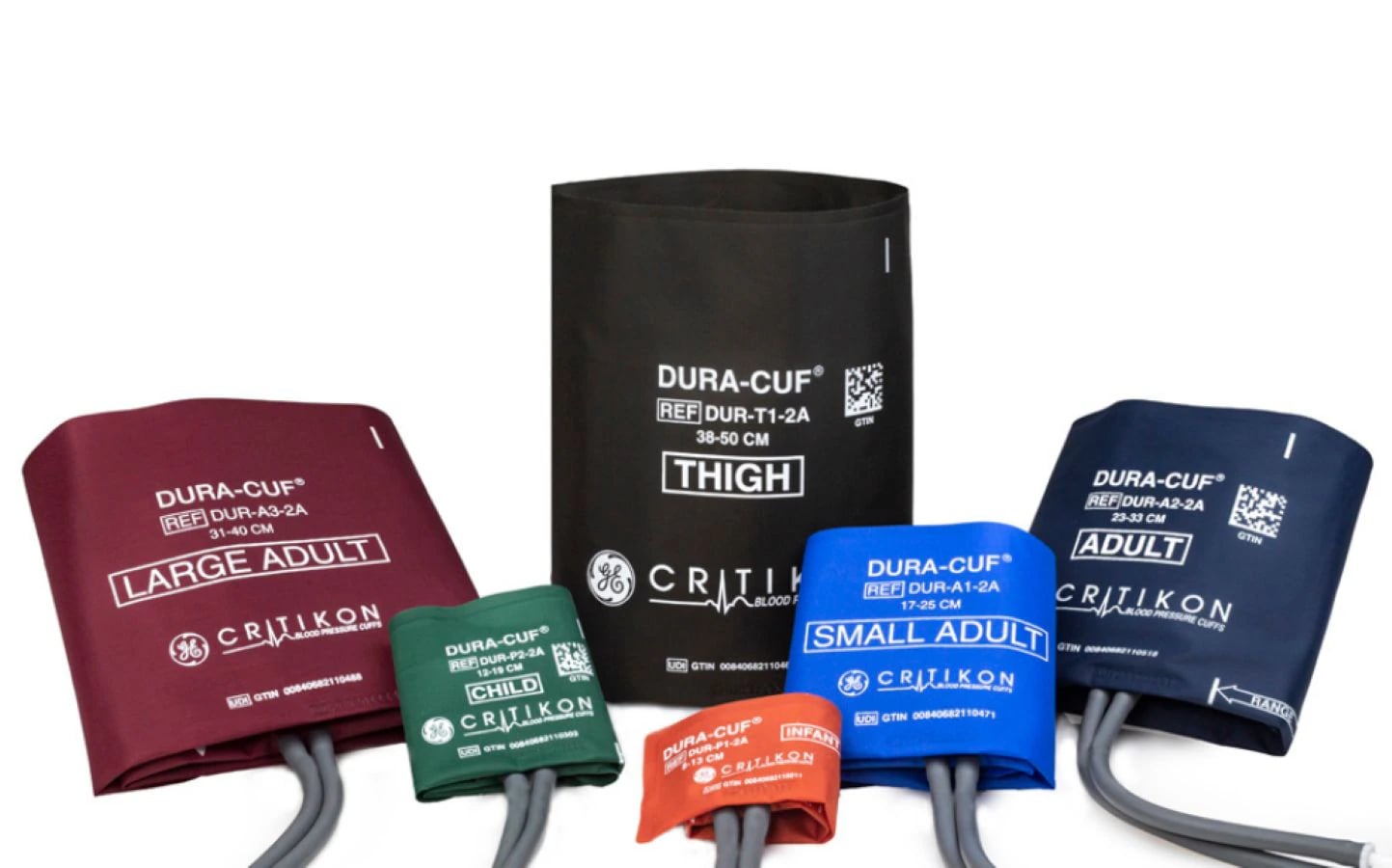 Dura-Cuf Blood Pressure Cuff, Adult, 2-Tube, 6/Package