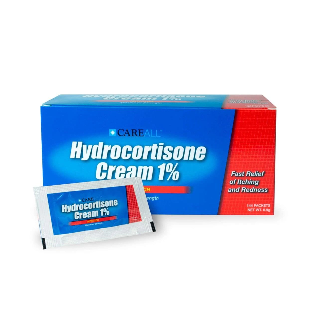 Hydrocortisone Cream Foil Pack, 1%, 32 oz, 144/Box