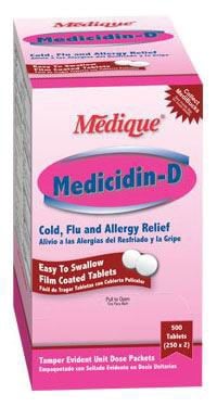 Medicidin-D Allergy Tablets, 325/2/5mg, Unit Dose Packet, 50x2/Box