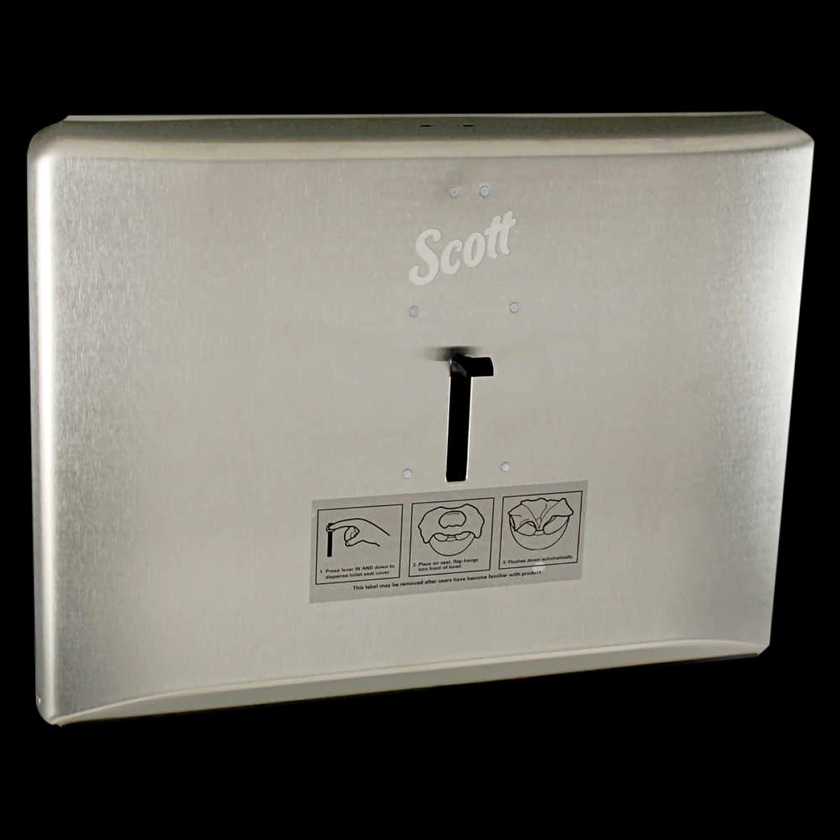 Scott Toilet Seat Cover Dispenser, Silver Stainless Steel, Wall Mount with Lock, 16.6 in x 12.33 in x 2.5 in