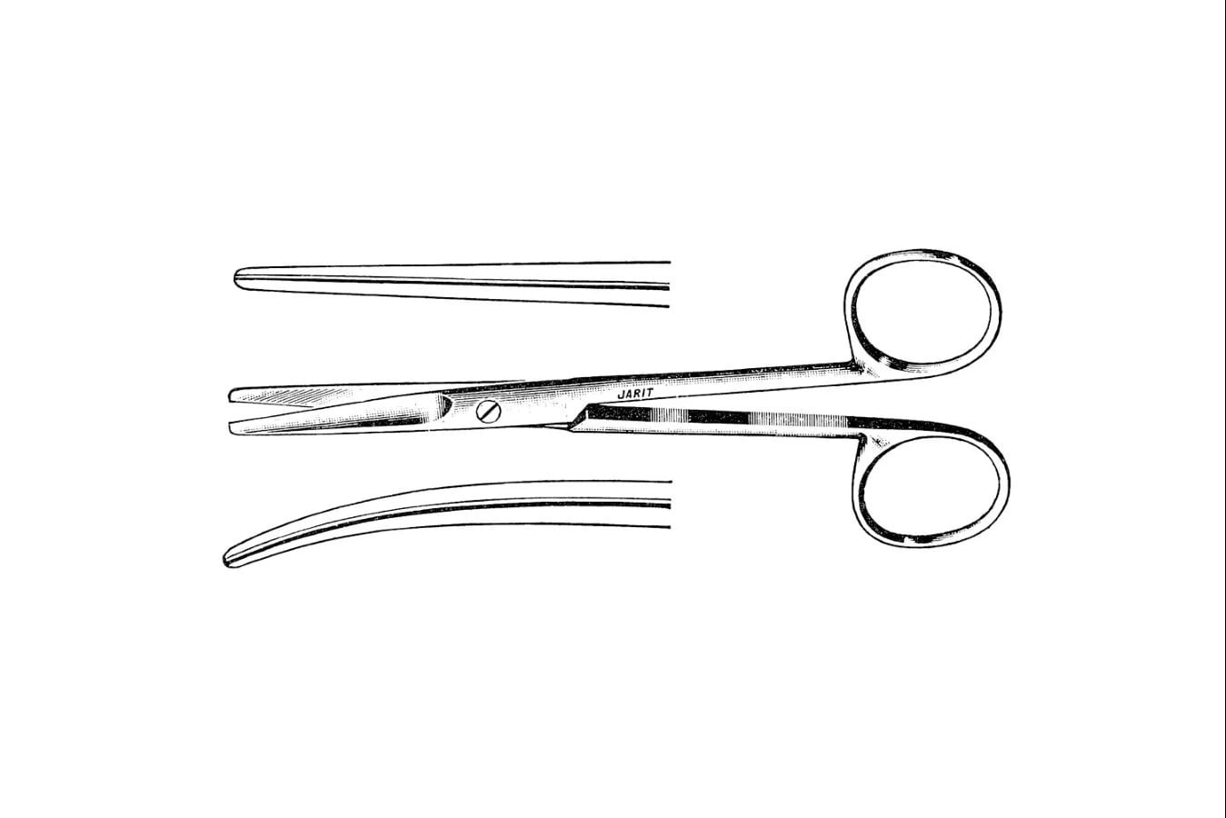 Jarit Mayo Surgical Scissors, Straight, 5-7/8", Round Blade, Stainless Steel, Non-Sterile, Reusable, Each