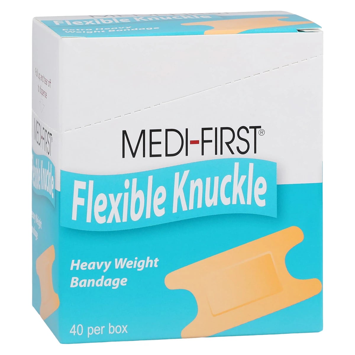 Medi-First Heavyweight Fabric Knuckle Adhesive Bandage, 3" x 1-1/2", Tan, Sterile, 40/Package