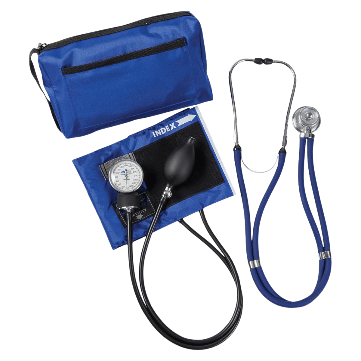 MatchMates Sprague Rappaport Sphygmomanometer Kit, Royal Blue, Latex, Arm Dial Display, Each