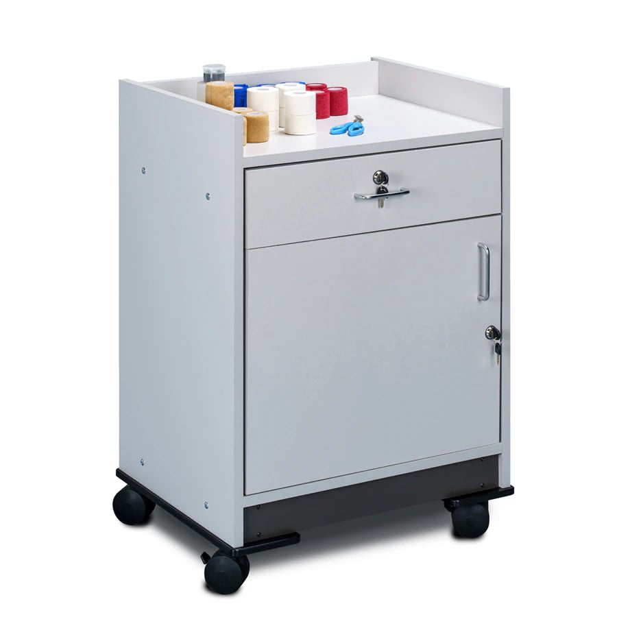 Clinton Industries SportCartz Mobile Cabinet, 18.75"W x 24"D x 31.3125"H, 4 Casters (2 Locking), 1 Door, 1 Drawer, 2 Key Locks