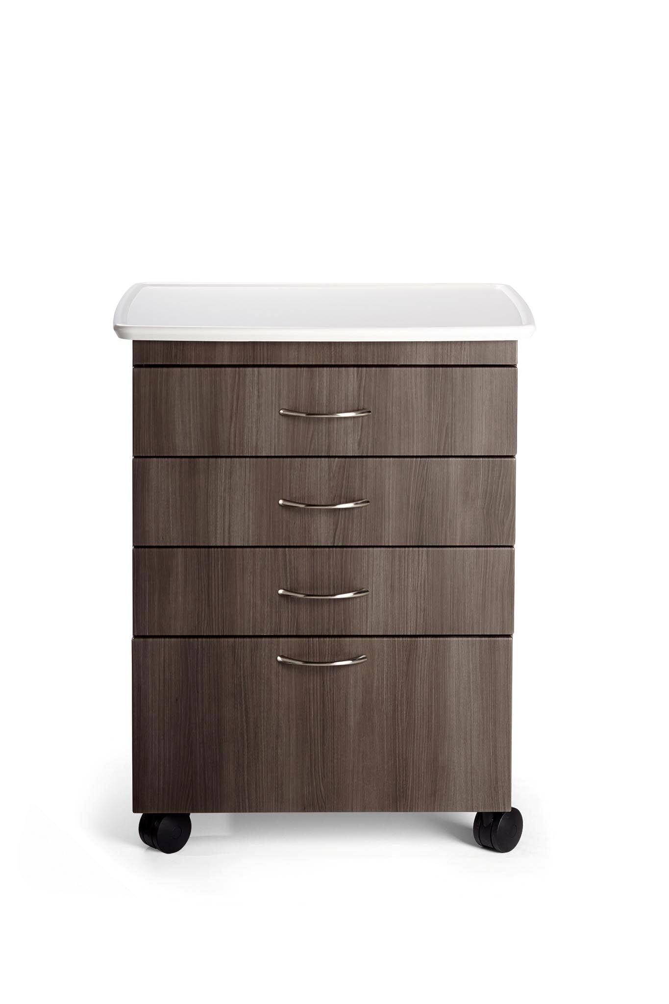 Midmark Cabinet Tx Mobile 4 Drawer Treatment Cart, 33x27x18", 4" Quiet Casters, 3x4" + 1x8" Drawers