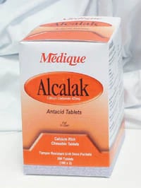 Alcalak Tablets Antacid, 420mg, Spearmint, 50x2/Box