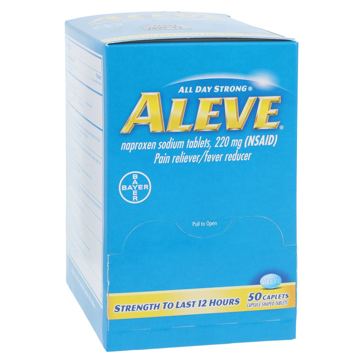 Aleve Pain Reliever Tablets, 220mg, Dispenser, 50/Box