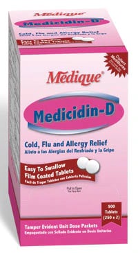Medicidin-D Allergy Tablets, 325/2/5mg, Unit Dose, 250x2/Box