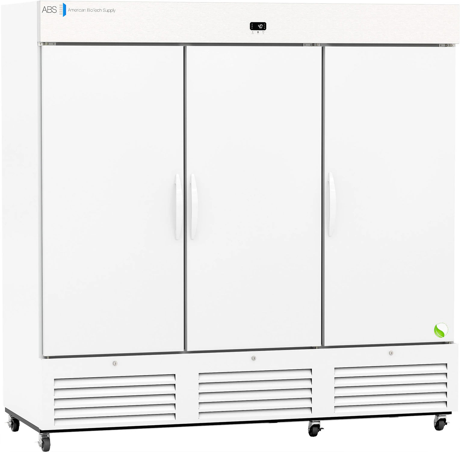 American Biotech Supply Laboratory Refrigerator, 72 Cu Ft, Solid Door, +2 to +15°C, Cycle Defrost, 2 Right/1 Left Hinge