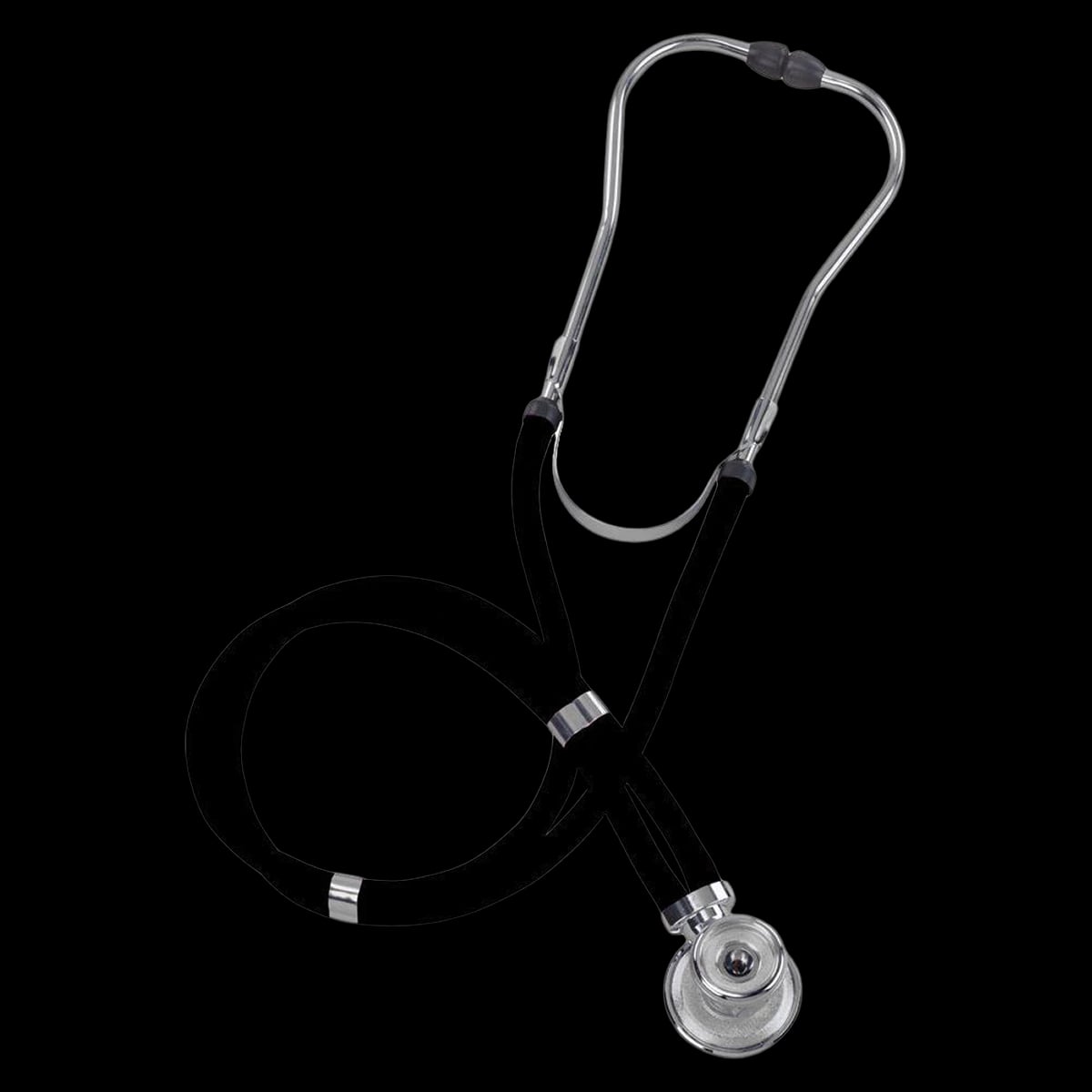 Mabis Legacy Sprague-Rappaport Stethoscope, Adult/Child, Black, Double Lumen Tubing, 10-414-020