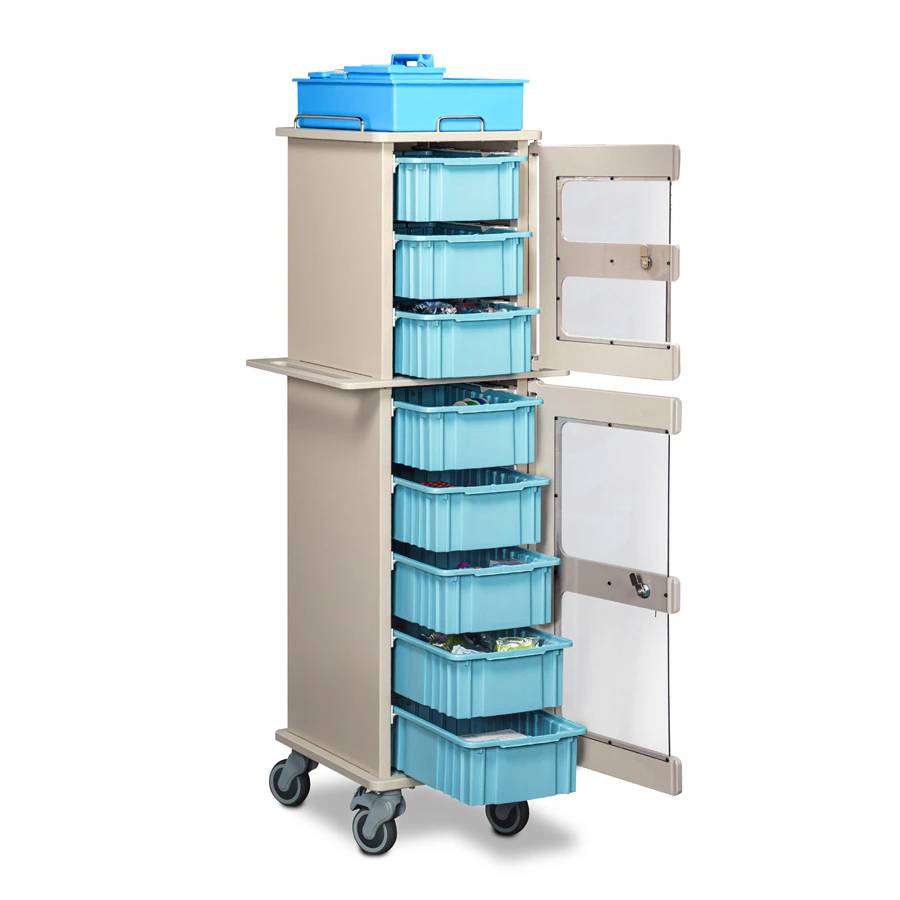Clinton Industries ProVisions Replenish Cart, 20.75" x 19" x 56.75", 6 Drawers, 4" Casters, Key Lock