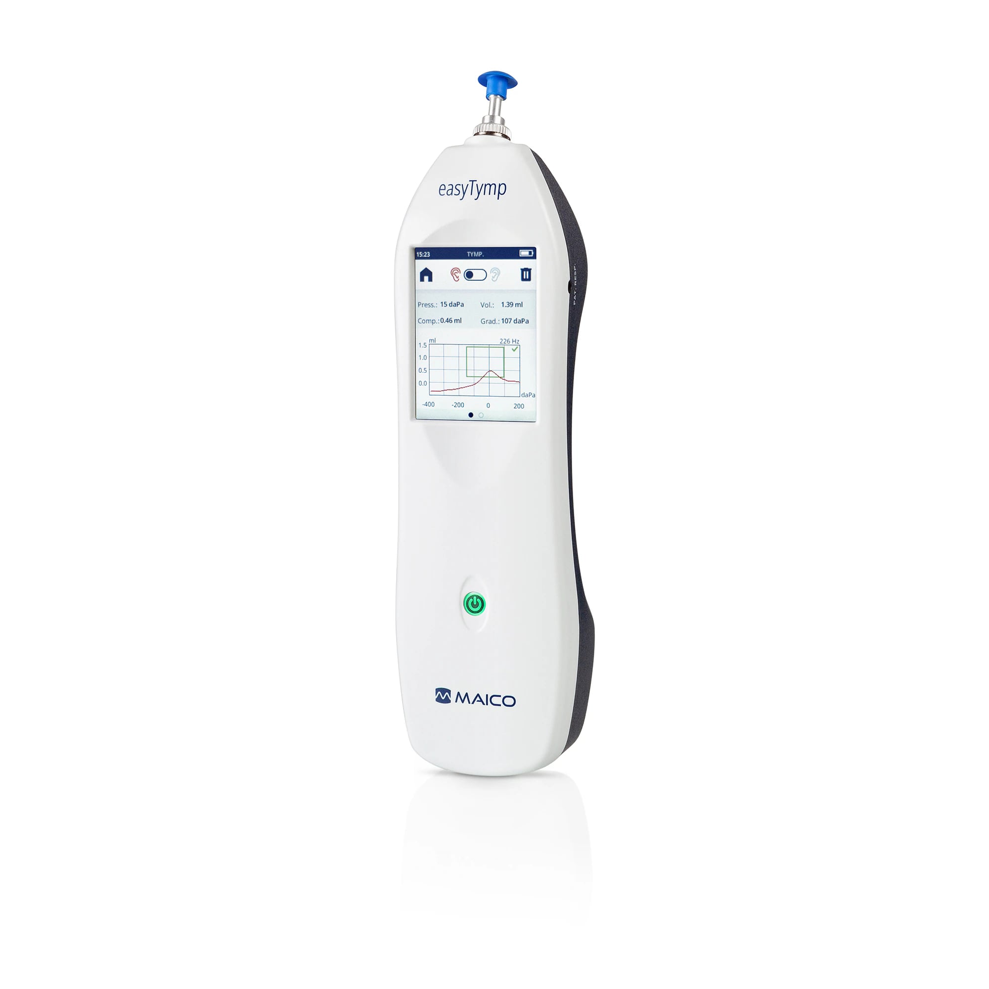 Maico EasyTymp Screening Tympanometer with Touch Screen, 226 Hz, 85 dB SPL, AC Adapter/Li-Ion Battery