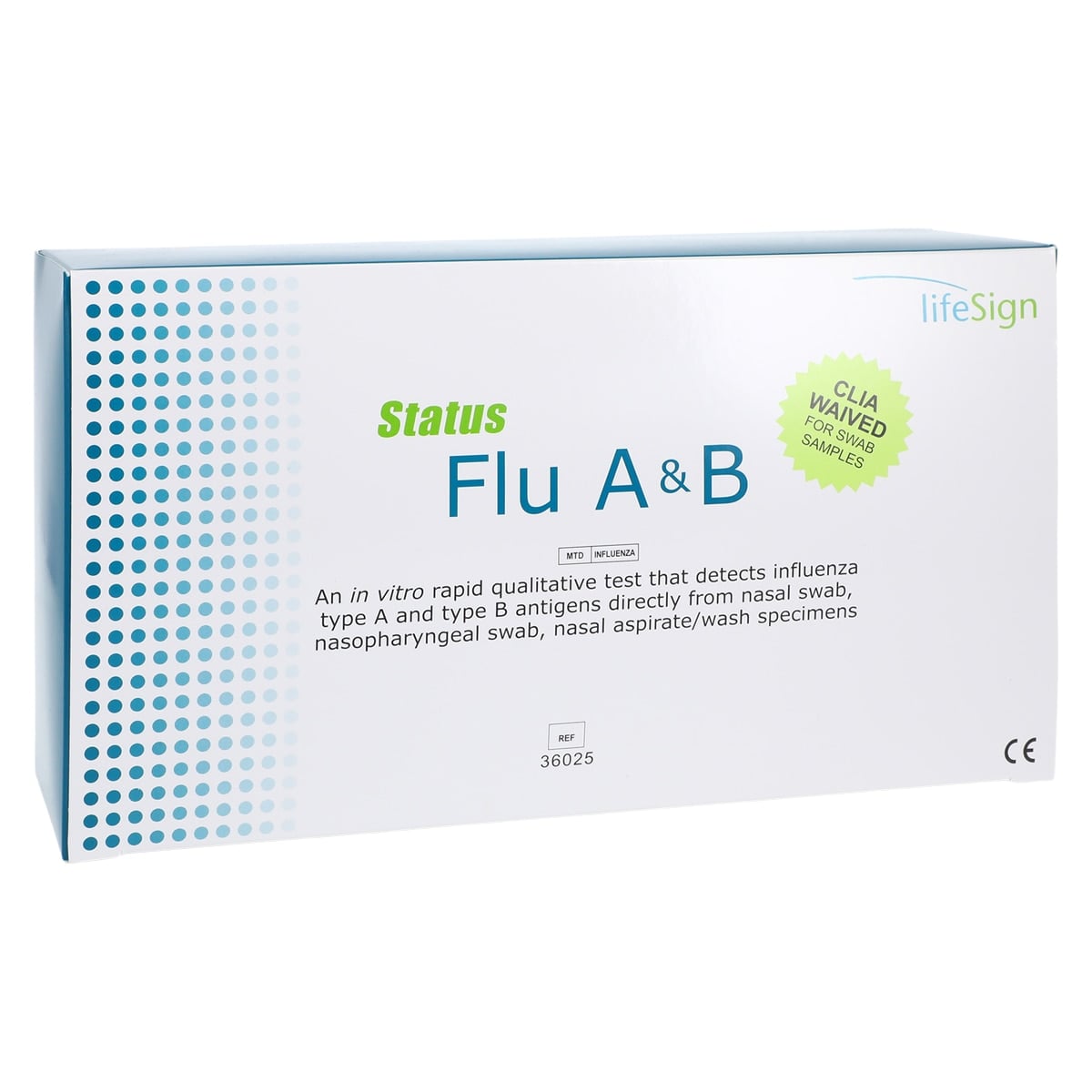 Status Flu A&B Test Kit, CLIA Waived, 25 Tests/Box