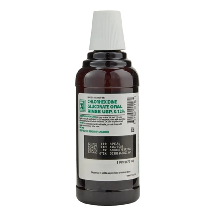 Chlorhexidine Gluconate Oral Rinse 0.12%, Mint, 16 oz Bottle