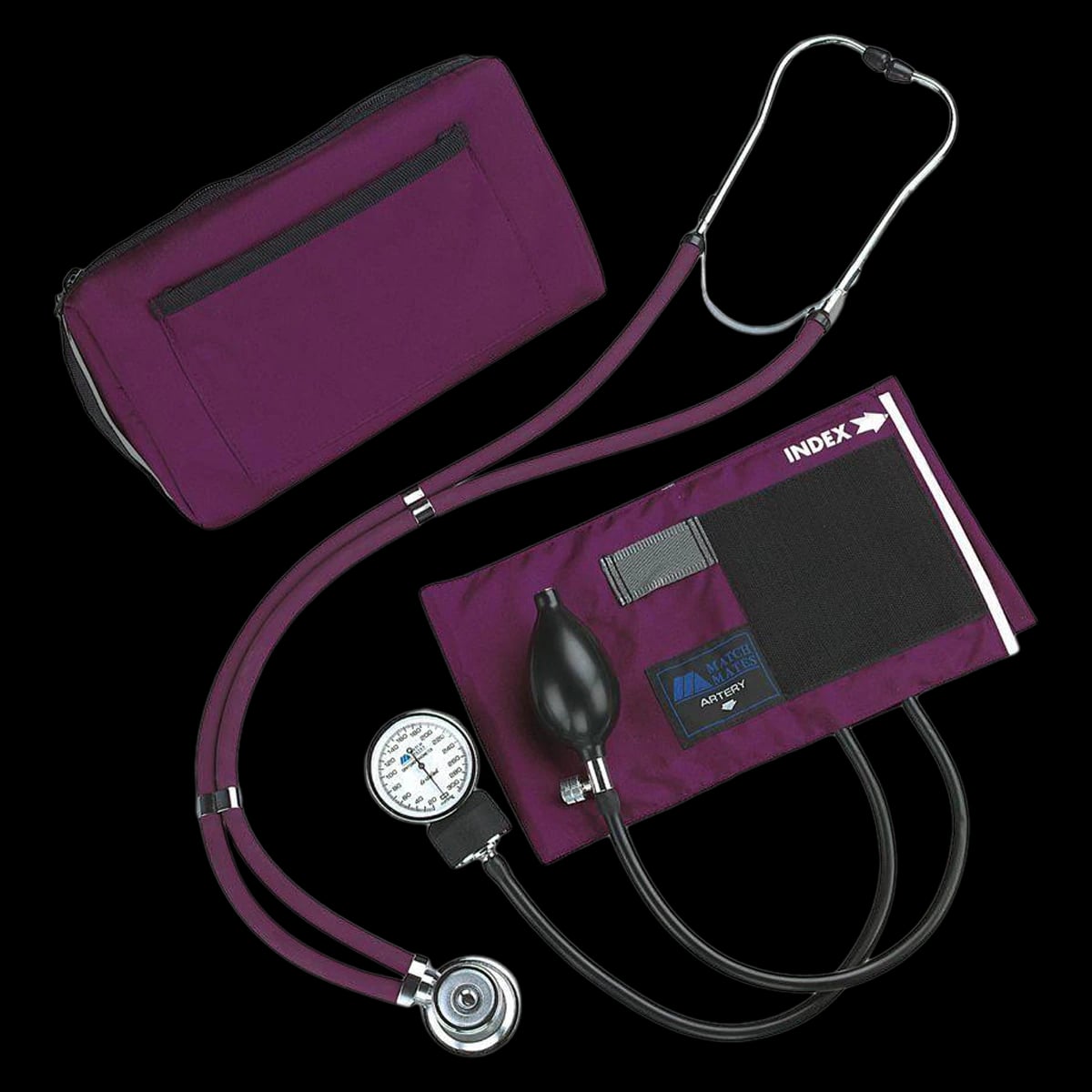 MatchMates Sprague Rappaport Sphygmomanometer Kit, Purple, Latex, Aneroid Dial, Each