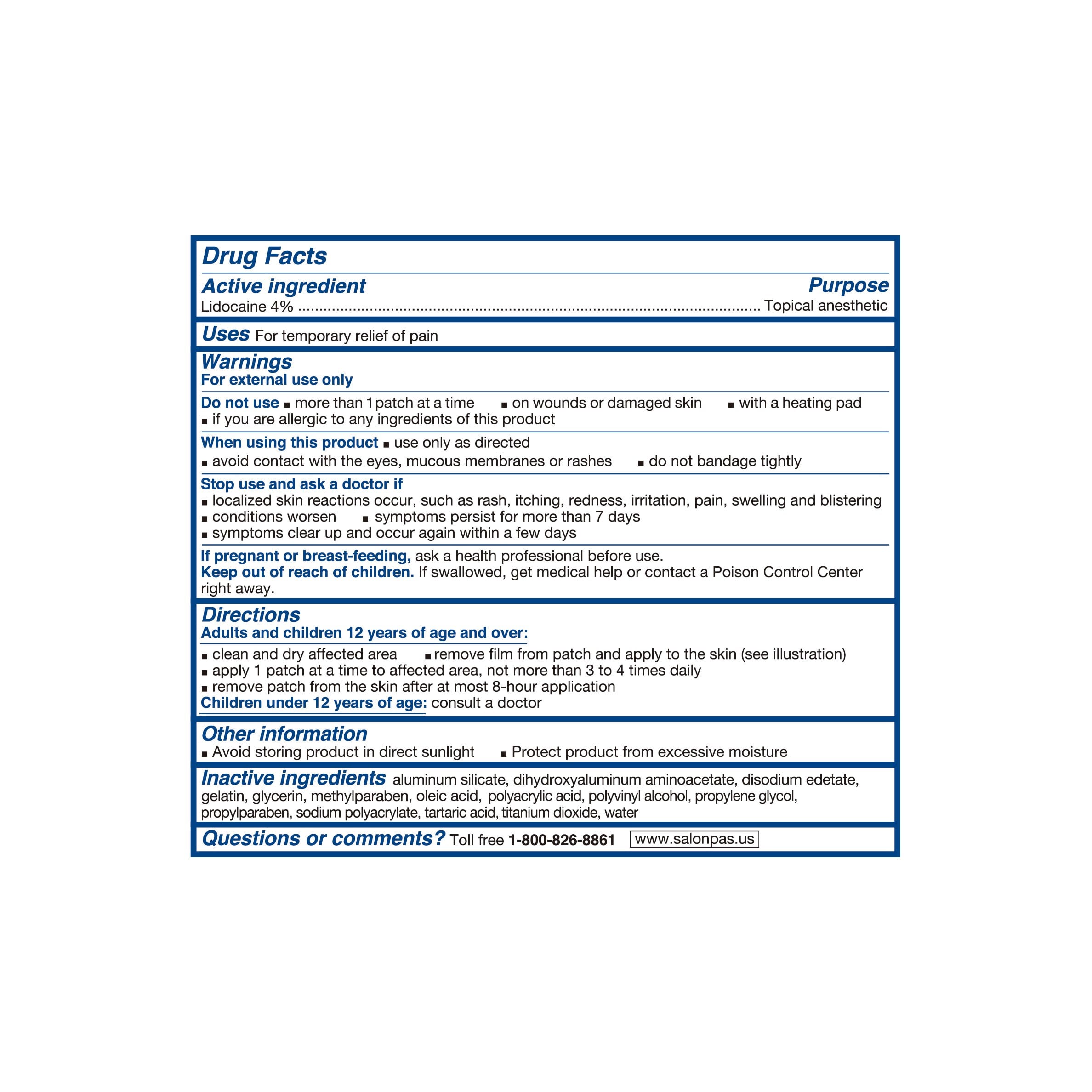 Salonpas Pain Relief Gel Patch, 6 Patches per Box