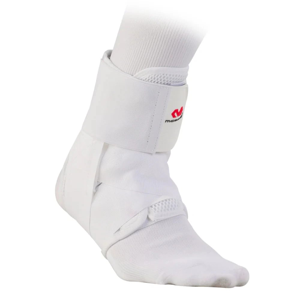 McDavid Ankle Brace with Strap, White, X-Small (Men's 6-7 / Women's 7-8)