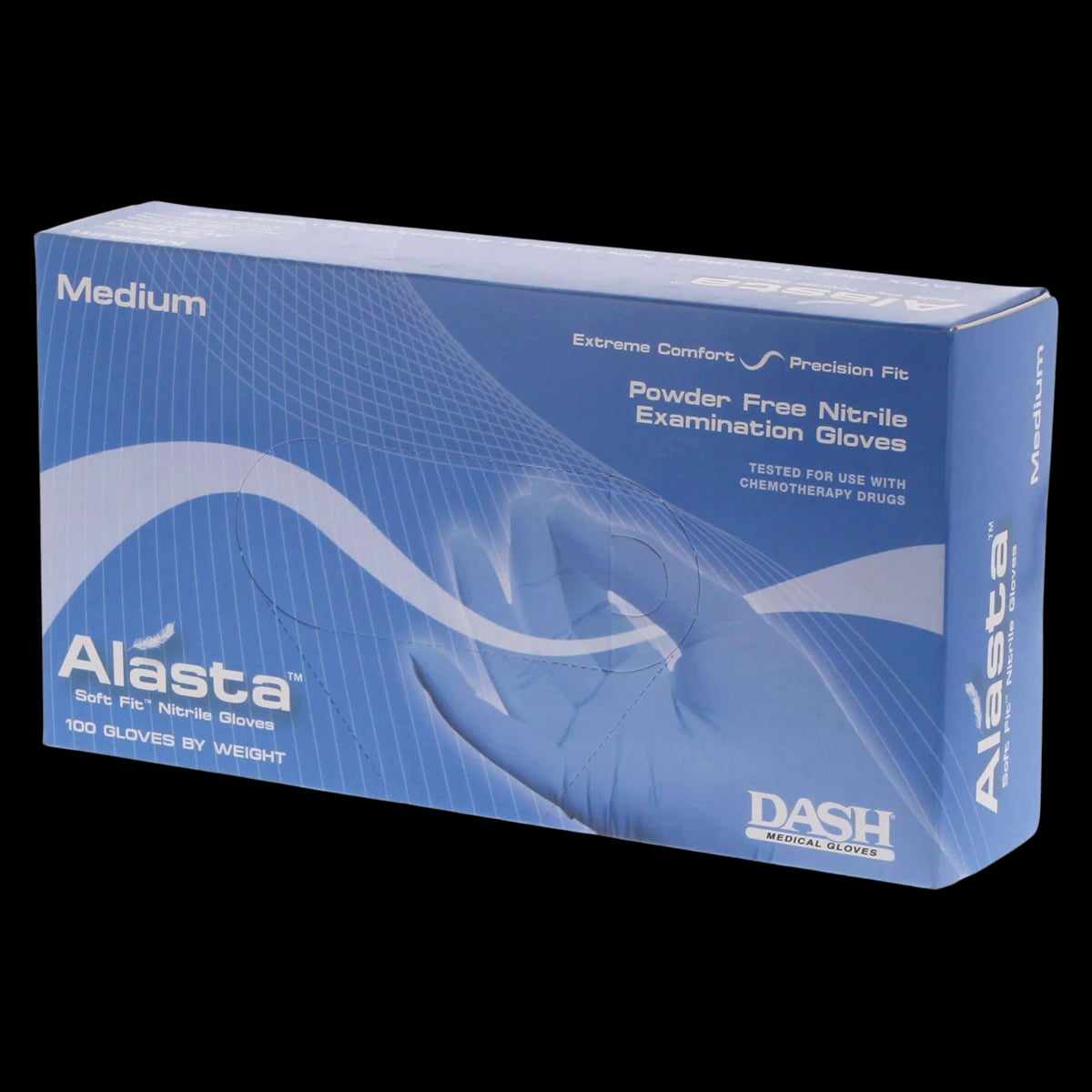 Alasta Soft Fit Nitrile Examination Gloves, Powder Free, Non-Sterile, Medium, Blue, 100/Box, ALS100M