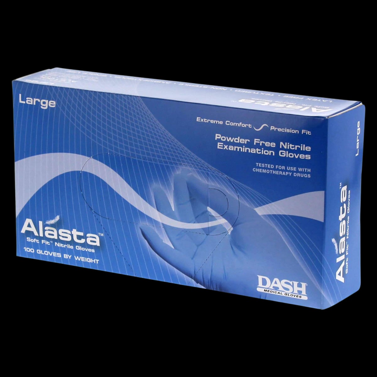 Alasta Soft Fit Nitrile Examination Gloves, Powder-Free, Non-Sterile, Large, Violet Blue, 100/Box, ALS100L