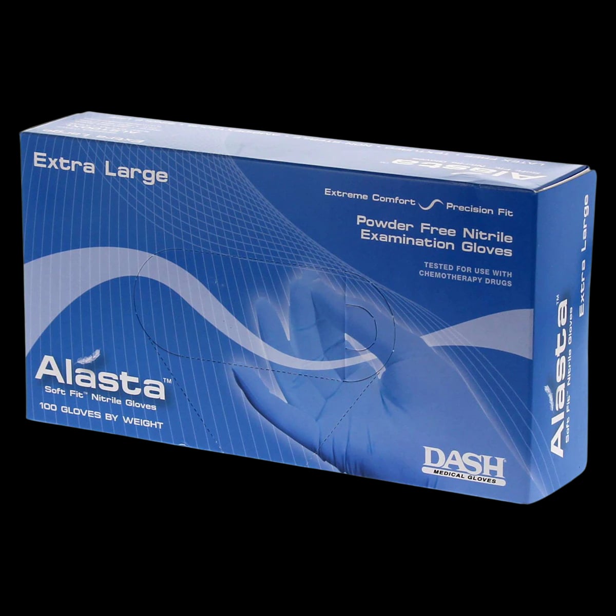 Alasta Soft Fit Nitrile Examination Gloves, Powder-Free, Non-Sterile, Extra Large, Violet Blue, 100/Box, ALS100XL